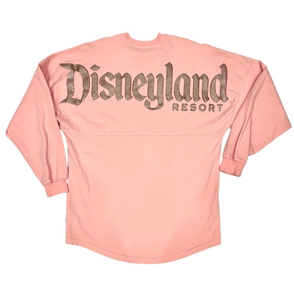 Disney Parks Disneyland Resort Peach Metallic Gold Glitter Spirit Jersey
